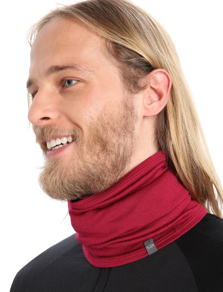 Men's Icebreaker Unisex Merino Flexi Chute Scarves Cherry | CA 1877WNBY